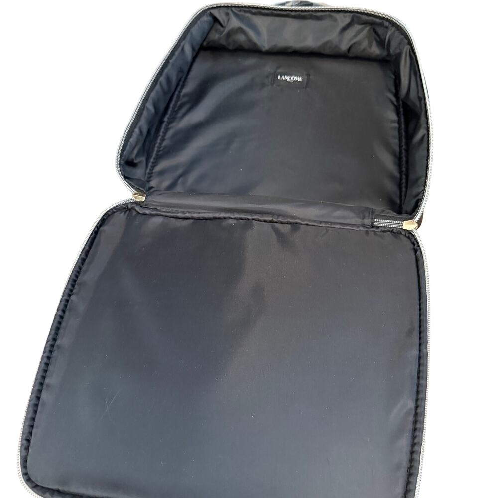 NWOT Lancôme Black‎ Zip up travel bag tote classy makeup toiletries - Picture 4 of 10